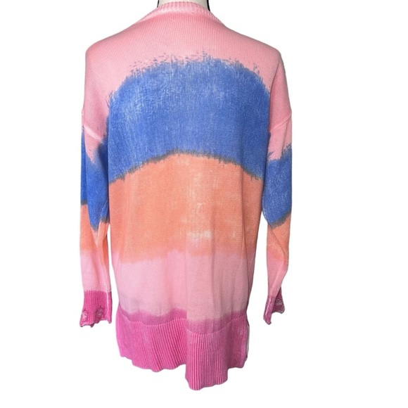 Colorful Distressed Button Long Fall Cardigan - Picture 6 of 11